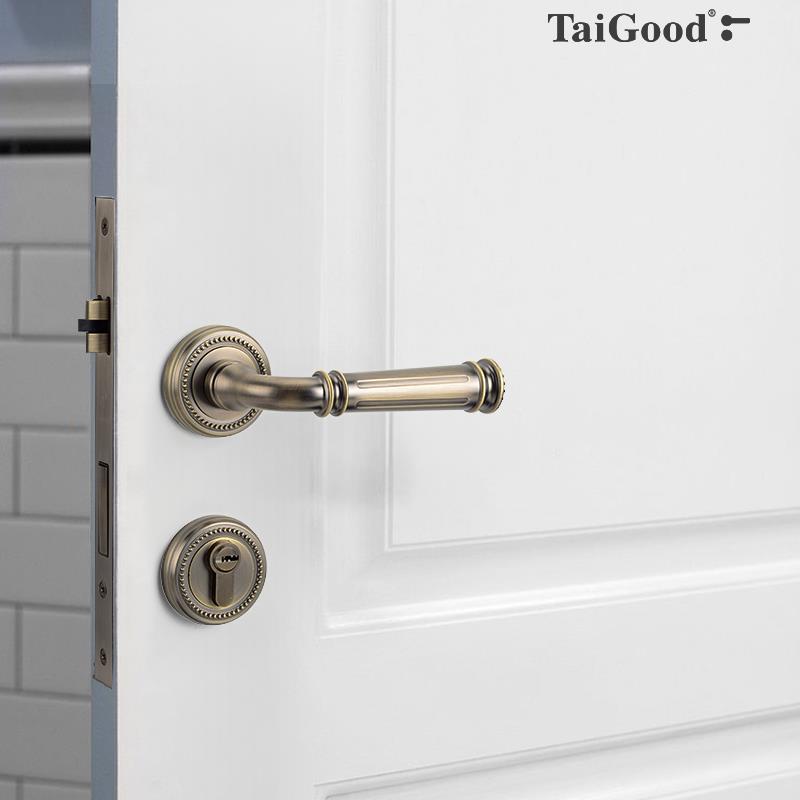 世连泰好静音简约室内房门锁锌合金实心执手卧室分体门把手ME1918