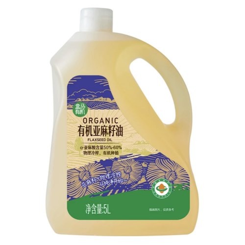 冷榨MAX有机亚麻籽油5L升装盒马