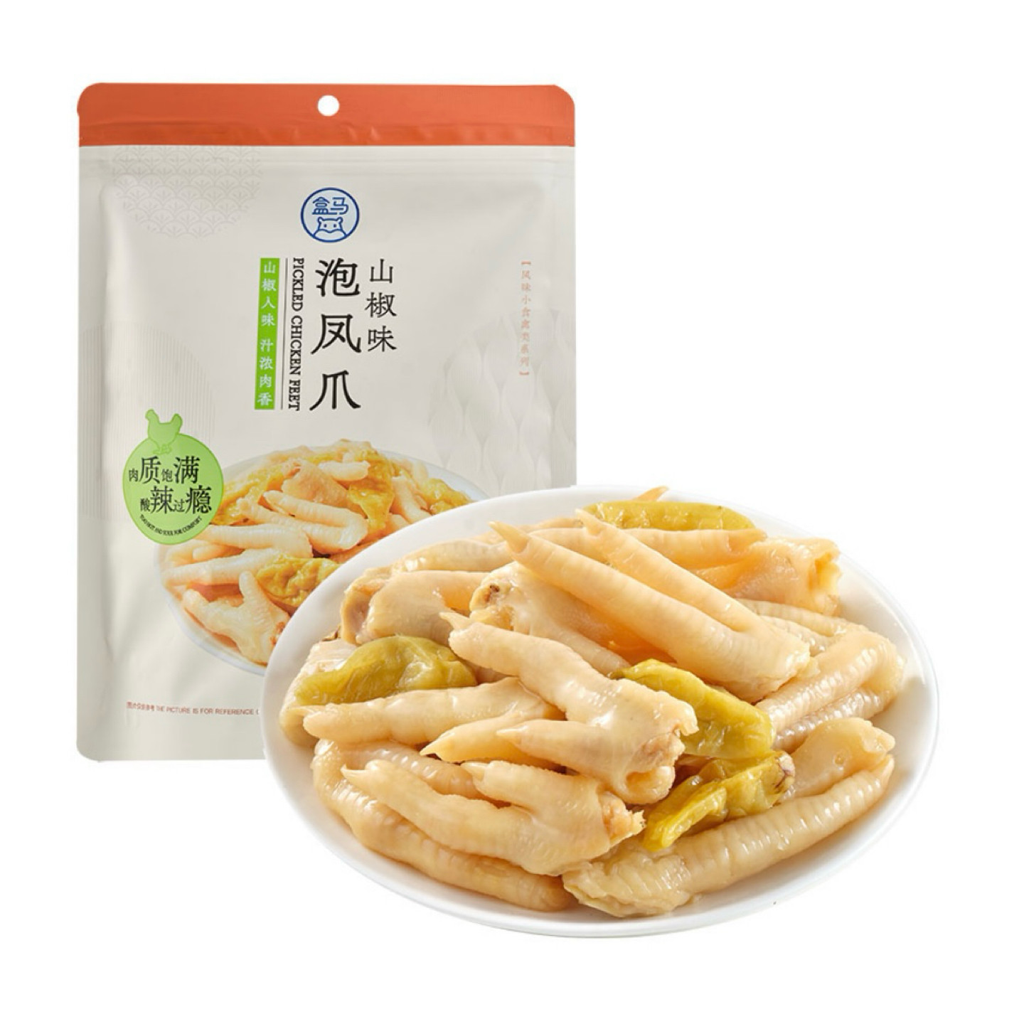 盒马泡凤爪山椒味180g肉质饱满弹嫩爽滑汁浓肉香开袋即食独立袋装