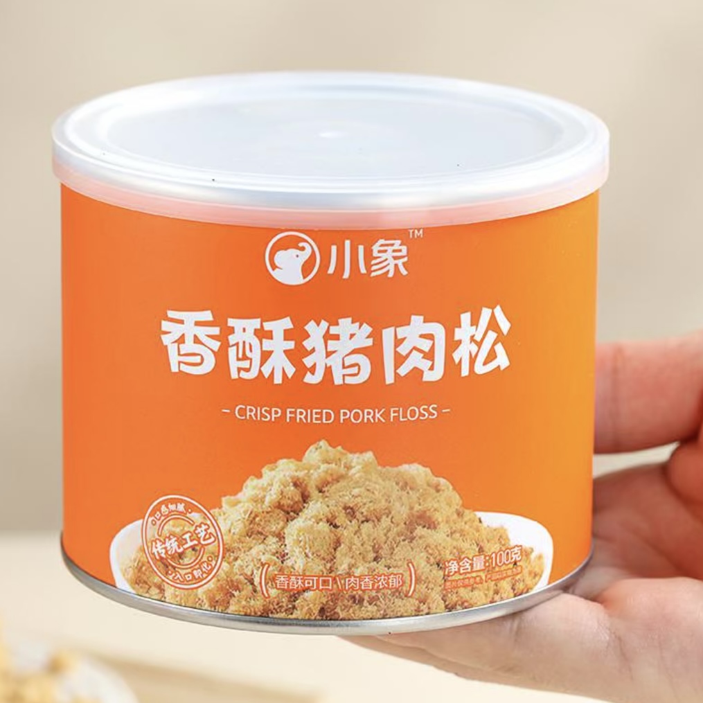 美团小象原味猪肉松100g无防腐剂色素香精儿童宝宝可食用正品包邮