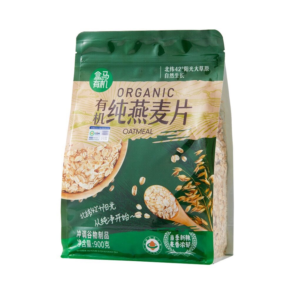 盒马有机纯燕麦片900g当季新粮每袋有机码无农药化肥无添加剂包邮图片