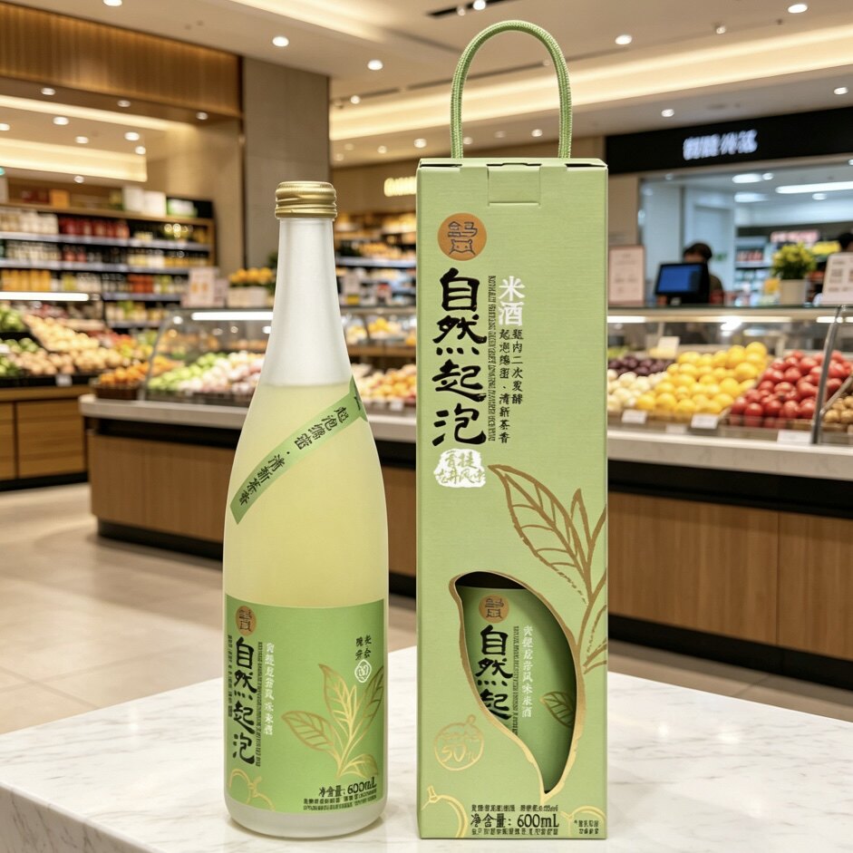 盒马自然气泡青提龙井风味米酒