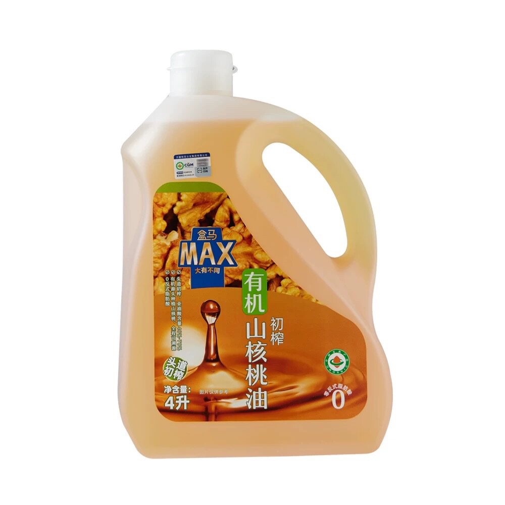 盒马MAX有机初榨山核桃油4L