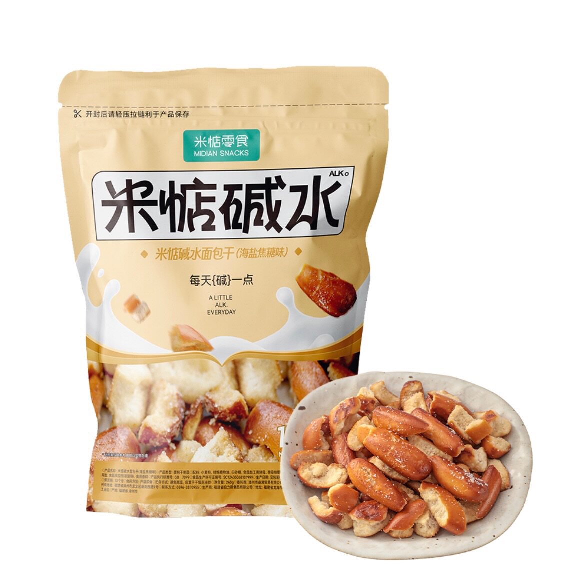 盒马米惦碱水面包干海盐焦糖味图片