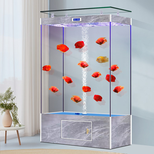 新款上滤隐藏增氧鱼缸公司客厅隔断专业高端2025新款免换水水族箱