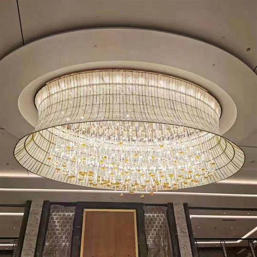 酒店工程非标吊灯方块波浪组合创意设计吊灯宴会厅设计多种造型灯