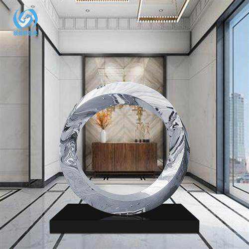 厂家供应不锈钢时空圆环雕塑摆件户外售楼处园林庭院酒店水景景观