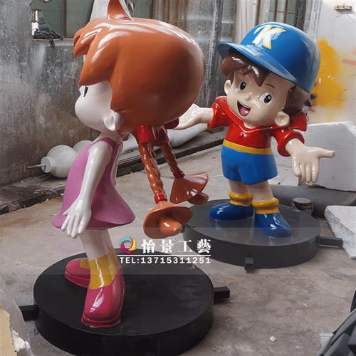 玻璃钢卡通人物雕塑海尔兄弟人物雕塑影视人物雕塑商场美陈