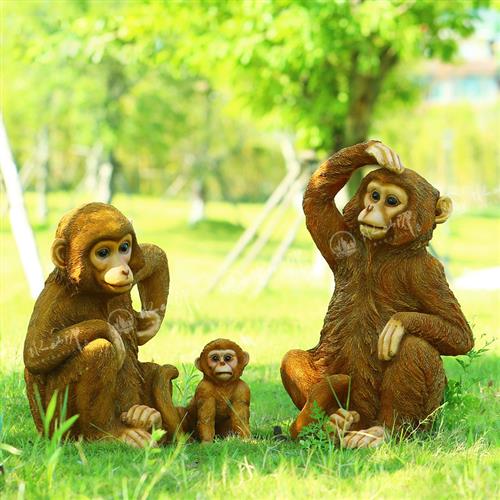 树脂工艺品户外花园庭院园林景观装饰玻璃钢雕塑仿真动物猴子摆件