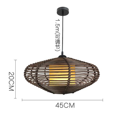 一件代发吊灯东南亚风格藤编客厅餐厅茶室禅意藤艺吊灯可定制