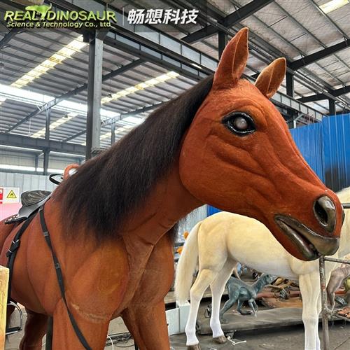 仿真马模型景区动物园公园仿真动物电动可骑乘马匹机模游乐摆件