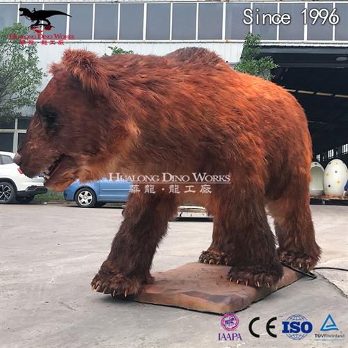 大型仿真粘毛棕熊动物模型摆件自贡动物工厂室内美陈展览