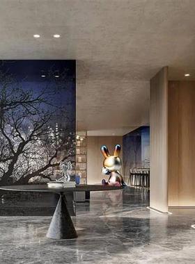 简约现代卡通玻璃钢兔子摆件家居饰品大堂别墅会客厅美陈动物雕塑