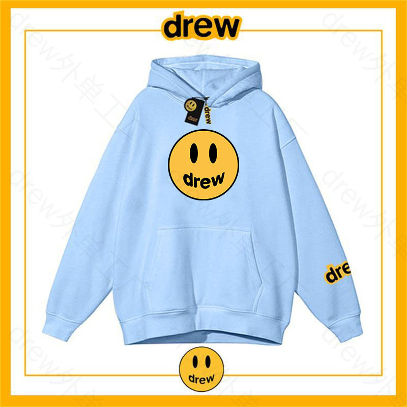 drew欧美笑脸高街美式街头潮流连帽卫衣男女学生加绒外套情侣款