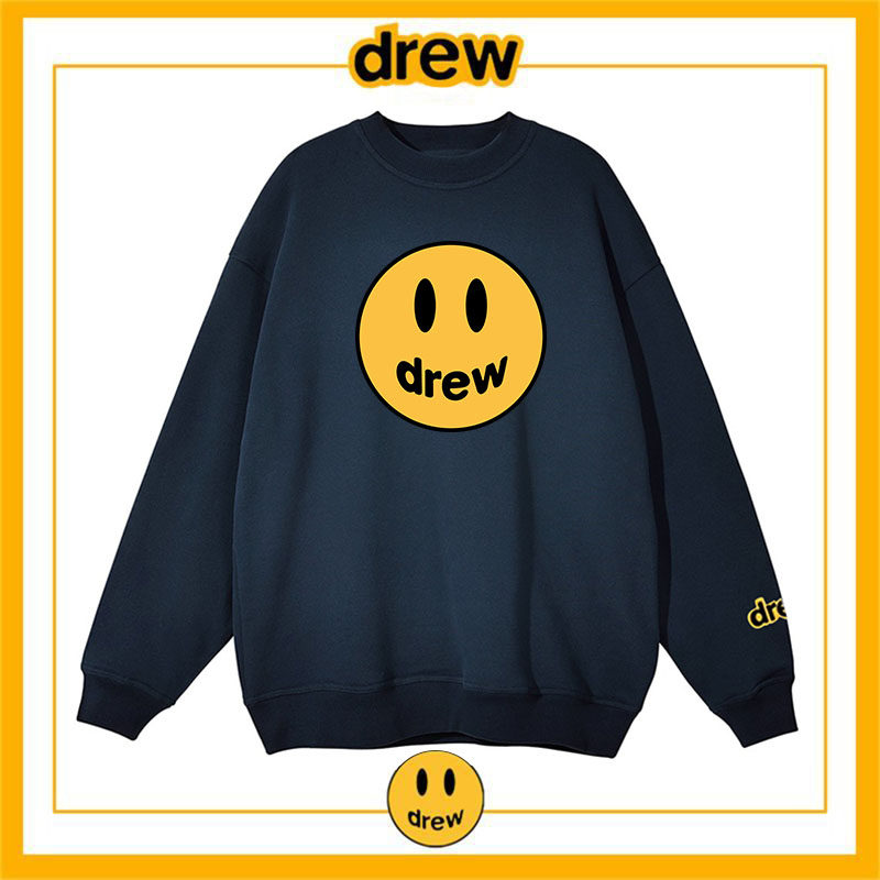 drew笑脸潮牌明星同款圆领卫衣男女学生情侣秋冬加厚时尚穿搭上衣