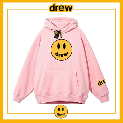 drew笑脸比伯潮牌情侣美式连帽卫衣欧美休闲男女时尚高街加绒外套