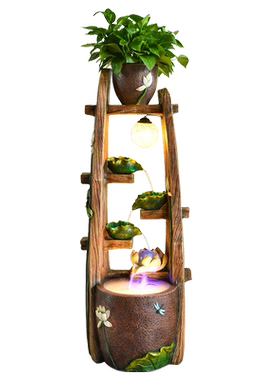 中式流水喷泉客厅摆件室内循环水生财装饰落地假山鱼缸景观加湿器