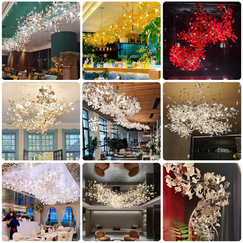 加急出货工程来图定制银杏叶大厅吊灯酒店售楼部大堂艺术非标灯具,家装灯饰光源,酒店/宴会厅/餐饮吊灯,淘宝优惠券,粉丝福利购,淘宝优惠卷