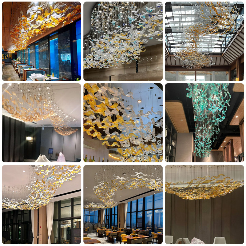 非标定制酒店大堂大厅琉璃扭叶飘带装饰吊灯设计师艺术造型吊灯,家装灯饰光源,酒店/宴会厅/餐饮吊灯,淘宝优惠券,粉丝福利购,淘宝优惠卷