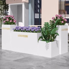 户外不锈钢花箱组合市政花坛售楼部外摆广场公园铁艺花槽围栏定制