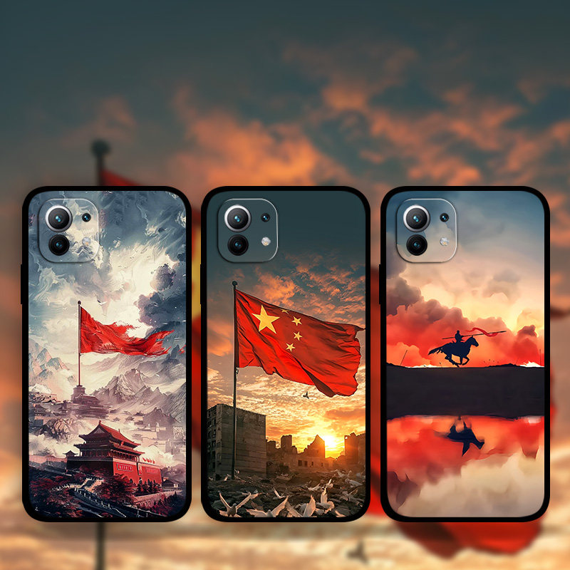适用小米15Pro14p13Ultra12x11s10爱国系列手机壳民族风Civi4新青年红米Note12TURBO中国红周边定制k80k70k60