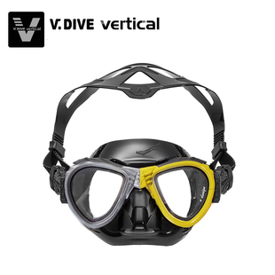 台北VDIVE专业自由潜面镜法兰左可定制近视款潜水镜水肺镜低容量
