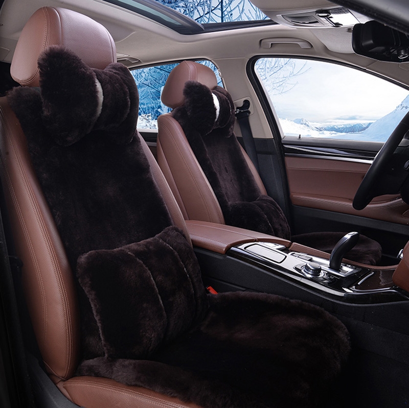 冬季适用于汽车坐垫别克君越君威新英朗昂科威纯羊毛长毛绒车垫套