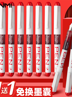 白雪直液式钢笔三年级学生免换墨囊速干练字钢笔墨蓝EF尖正姿钢笔一次性蓝色纯蓝黑色红色墨水笔透明钢笔