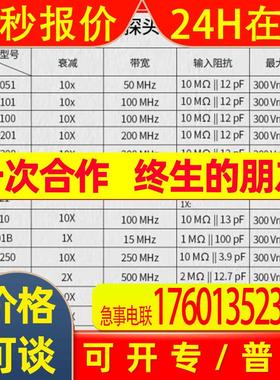 泰克 无源电压探头TPP0500B 带宽500MHz 衰减10X(500MHz 10X)