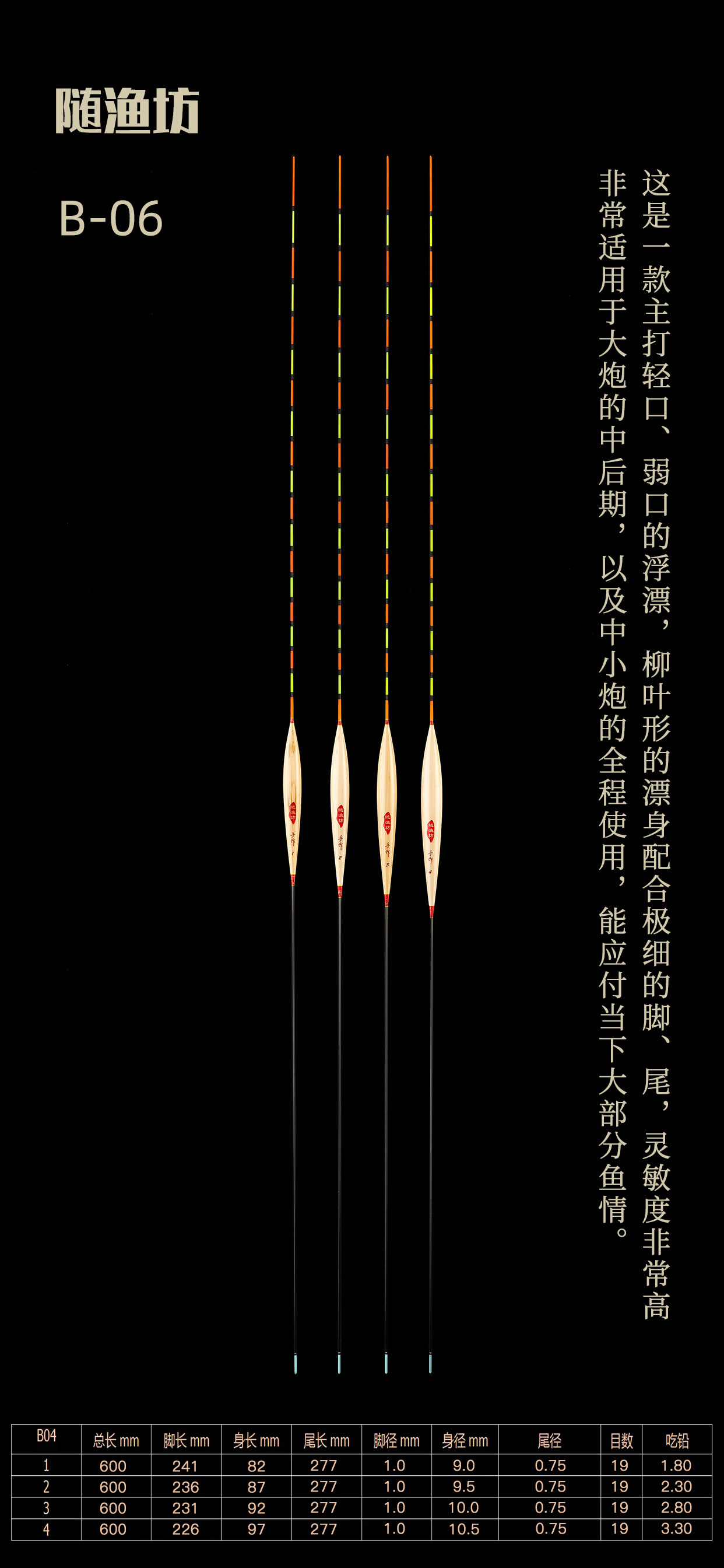 随渔坊B06手作芦苇浮漂