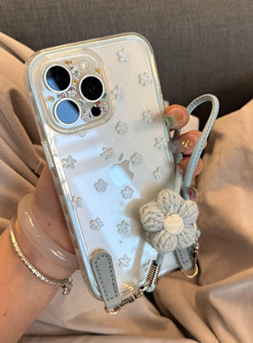 二合一蓝色碎花手机壳ins适用苹果16promax手机壳15iPhone14/13 · 单壳 16promax