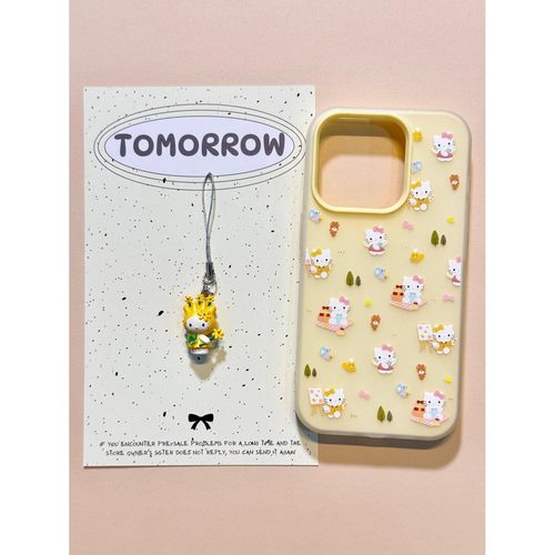 可爱奶黄色郊游kitty苹果16promax二合一iphone15磨砂14/13手机壳 · 二合一奶黄色郊游kitty 苹果15promax