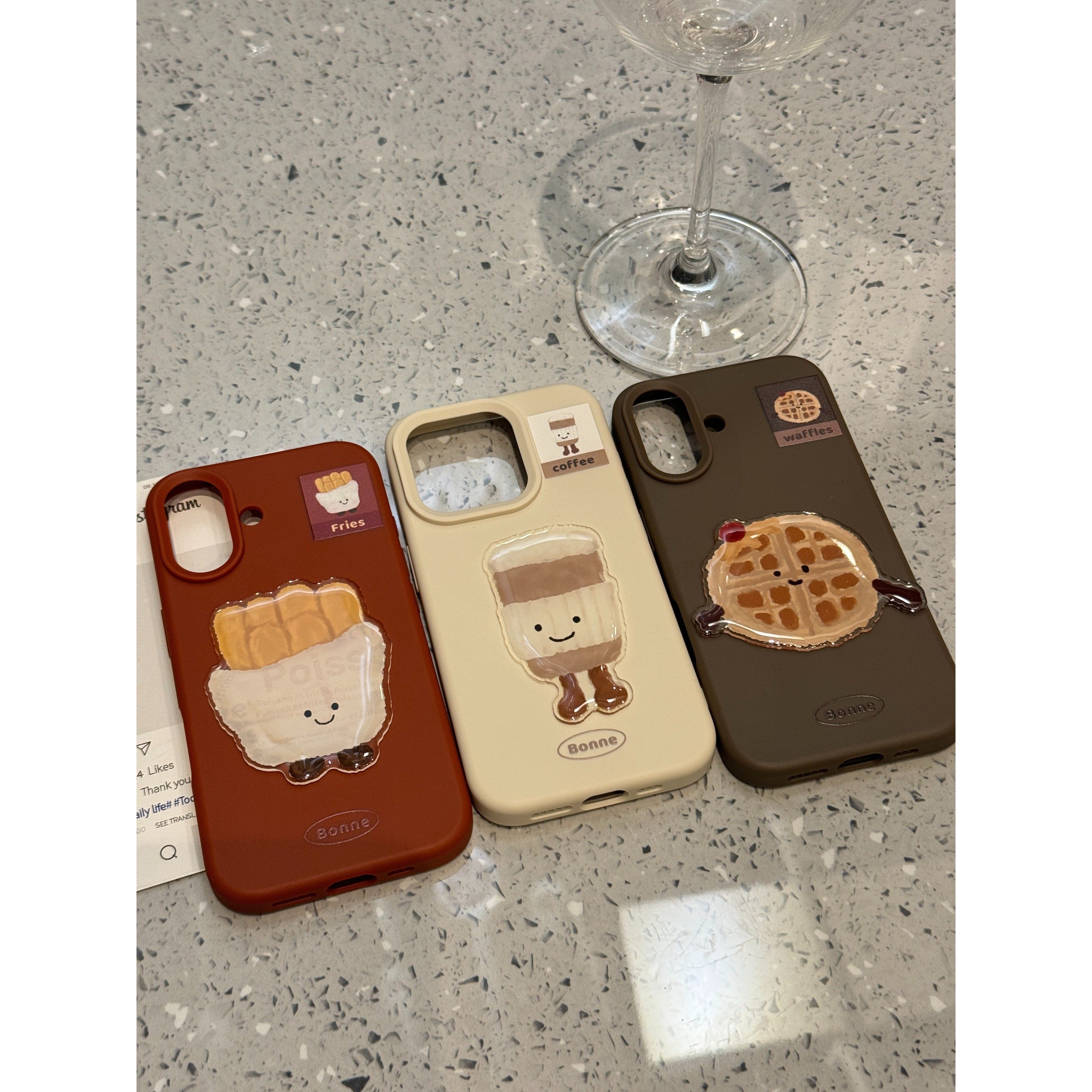 立体薯条奶茶华夫饼适用ihone16promax苹果15pro手