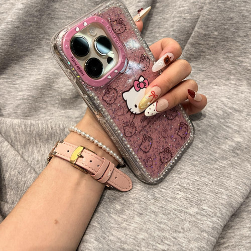 镶钻闪闪小猫适用于苹果手机壳16pro可爱iphone14卡通苹果15pro · 镶钻闪闪小猫 苹果14