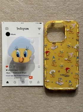 可爱姜黄色崔迪小鸟适用iphone16promax苹果支架手机壳17/13/14/15 · 苹果14(6.1寸） imd-姜黄色崔迪小鸟