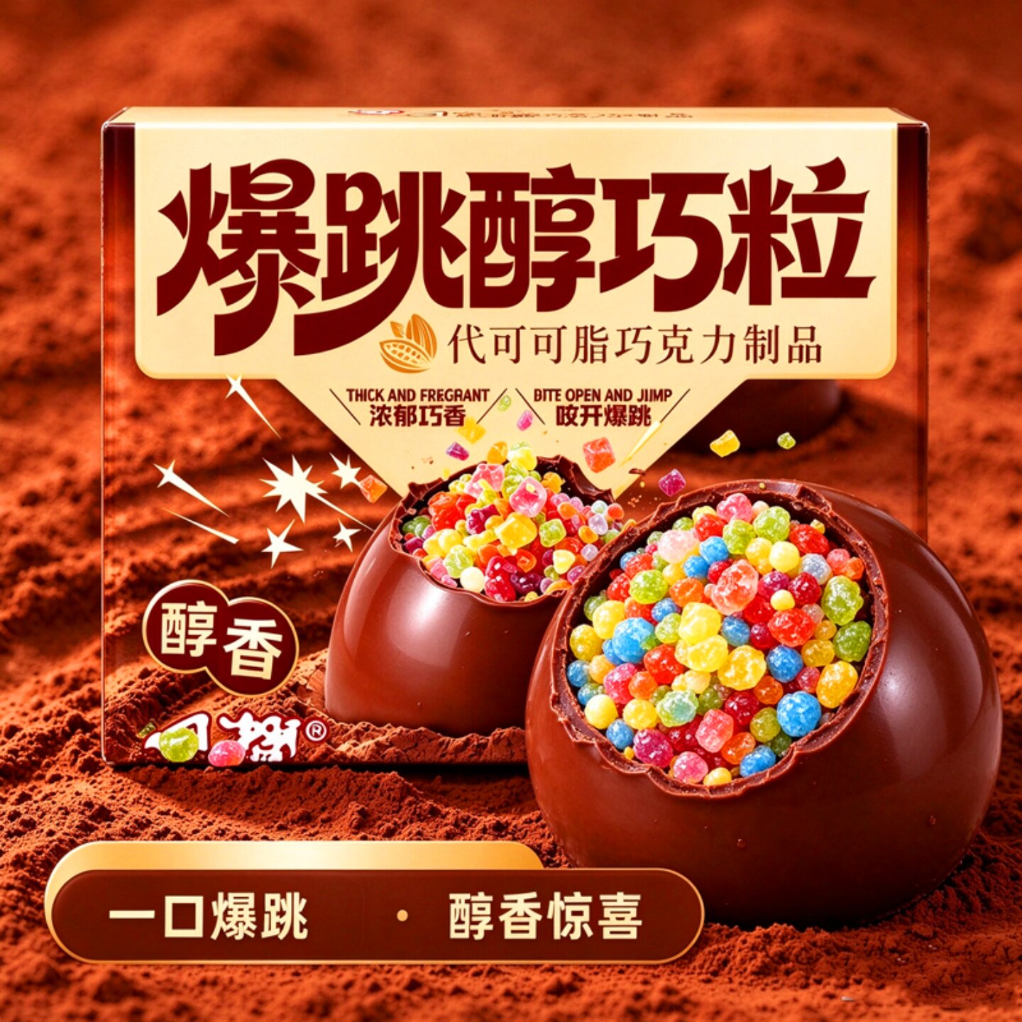 跳跳糖夹心巧克力豆儿童解馋