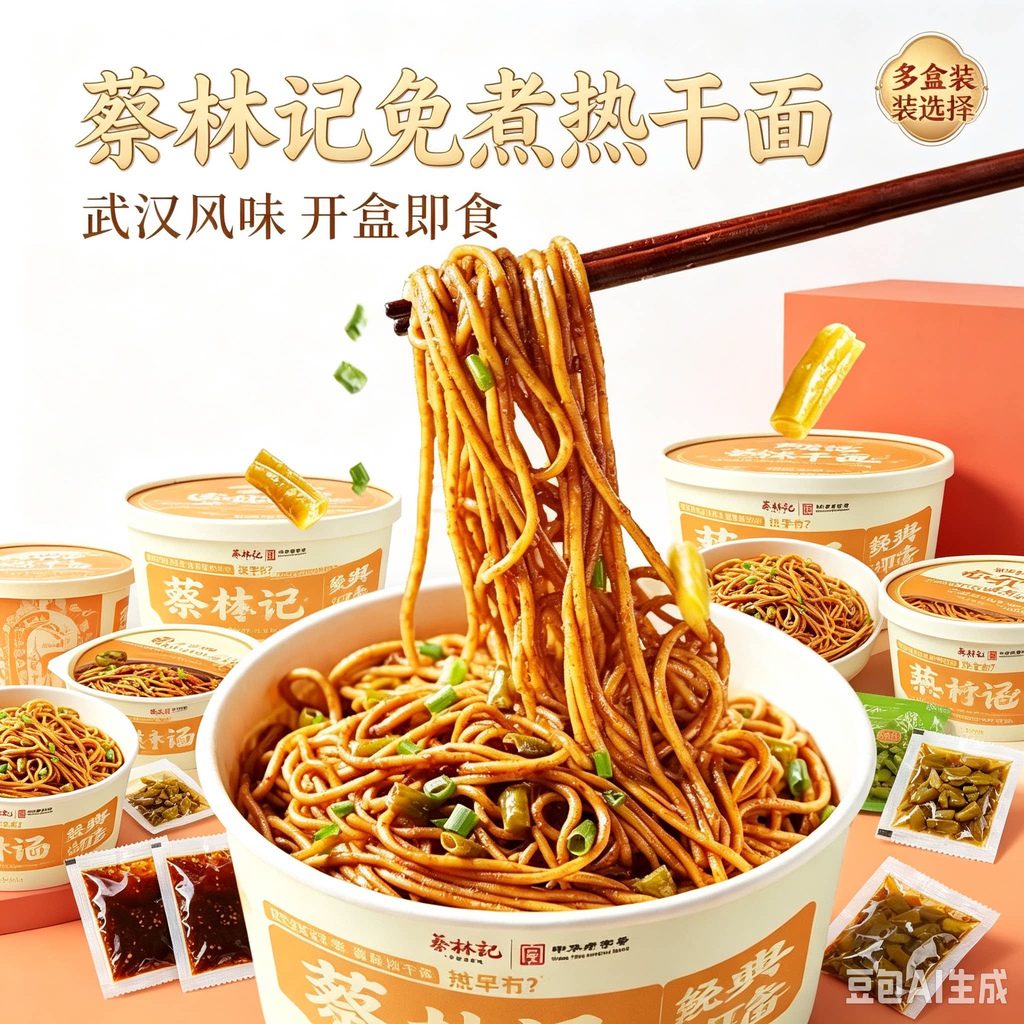 蔡林记免煮热干面带调料酸豆角