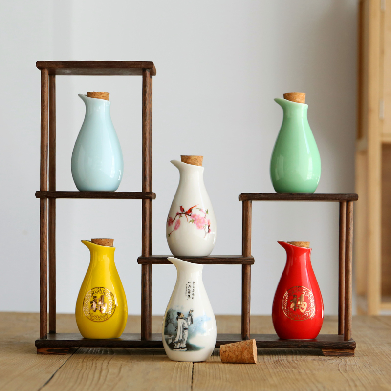 二两老式小酒瓶一斤装酒壶半斤仿古陶瓷定制白酒瓶子复古家用日式