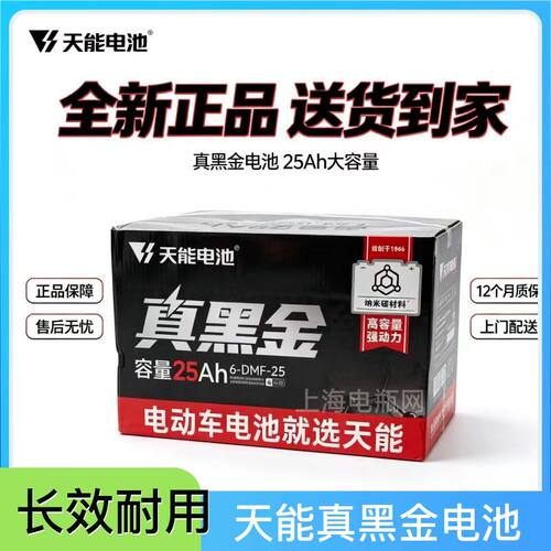 天能真黑金高容版电动车电池