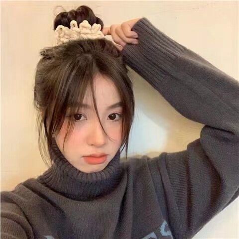 泡面发圈头绳秋冬毛绒泡面大肠发圈低扎丸子头高级感皮筋皮套女生