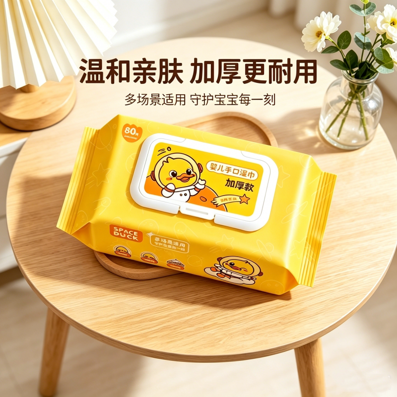 小黄鸭加厚婴儿手口湿巾80片