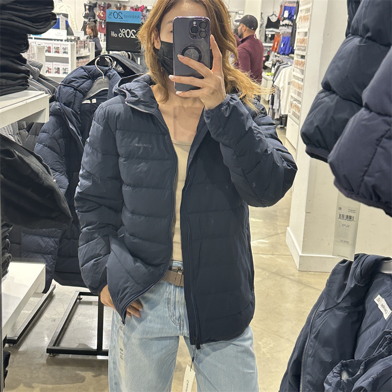 CK Calvin Klein秋冬新款男士时尚舒适保暖拉链连帽棉服外套