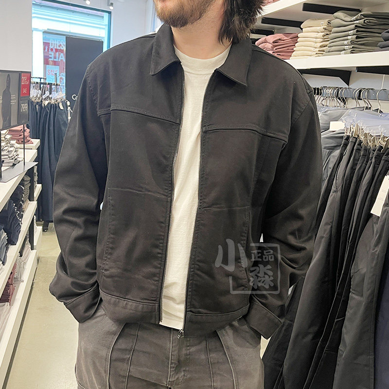 ck calvin klein春秋新款男士时尚帅气翻领拉链牛仔夹克外套外穿