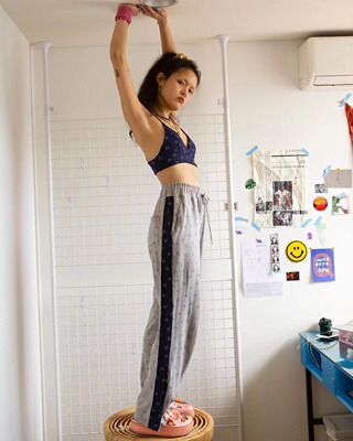 韩国代购minjiena高腰直筒裤