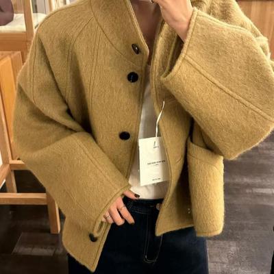 ethos气质立领毛呢大衣