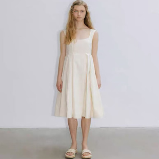 现货～韩国atelier edition无袖连衣裙法式复古露背设计中长裙女