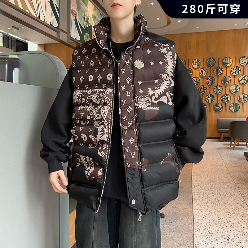 男士马甲秋冬加肥加大码韩版潮流羽绒棉坎肩保暖背心马夹情侣外套