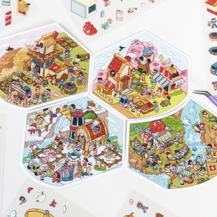 时空工坊微缩3D造景贴纸系列「甜蜜农场」系列pet贴纸