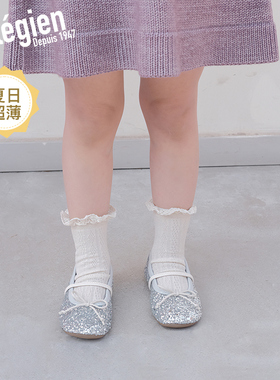 Collegien女童袜子薄款蕾丝花边短袜埃及长绒棉婴儿宝宝网眼袜子