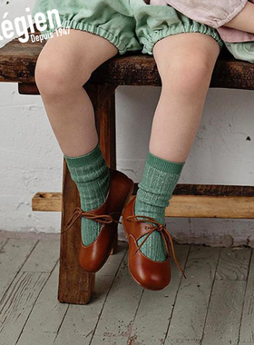 法国Collegien女童短袜春秋埃及长绒棉银线婴幼儿袜子女宝宝棉袜